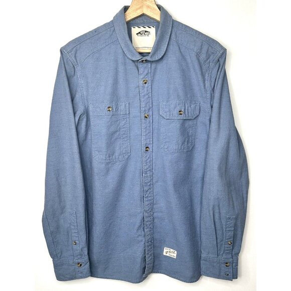 Vans Off The Wall Mens Shirt Button Up Classic Casual Pockets Chambray Medium - Picture 1 of 14